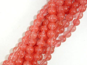 Cherry Quartz Beads, Round, 8mm-BeadBasic