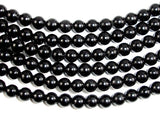 Jet Gemstone Beads, Round, 6mm-BeadBasic