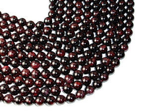 Red Garnet Beads, Approx 9mm Round Beads-BeadBasic