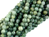 Green Line Quartz Beads, 6mm Round Beads-BeadBasic
