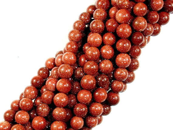 Goldstone Beads, Round, 6mm-BeadBasic