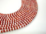 Matte Tibetan Agate Beads, With White Stripe, Round, 6mm-BeadBasic