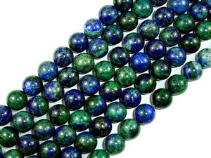 Azurite Malachite Beads, Round, 12mm-BeadBasic
