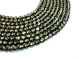 Pyrite Beads, Faceted Round, 8mm-BeadBasic