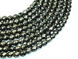 Pyrite Beads, Faceted Round, 6mm-BeadBasic