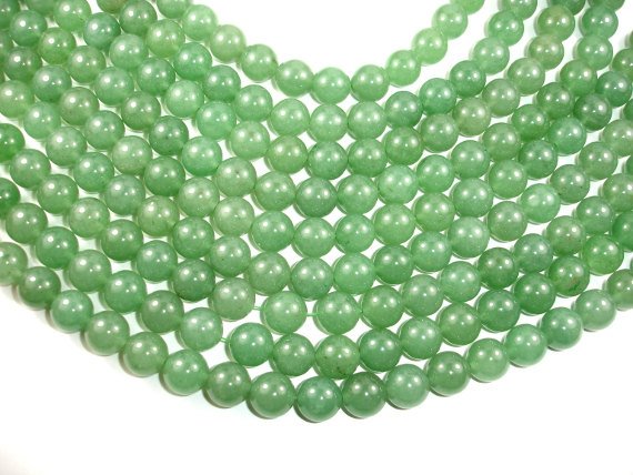 Green Aventurine Beads, Round, 12mm-BeadBasic