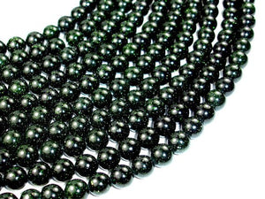 Green Goldstone Beads, Round, 10mm-BeadBasic