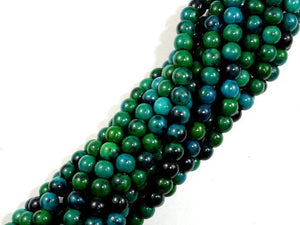 Chrysocolla , 4mm Round Beads-BeadBasic