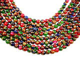 Mosaic Stone Beads, Multicolor, Round, 8mm-BeadBasic