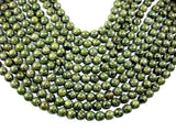 Alligator Skin Jasper Beads, Green Brecciated Jasper, Round, 10mm-BeadBasic