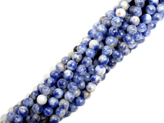Blue Spot Jasper Beads, Round, 4mm-BeadBasic