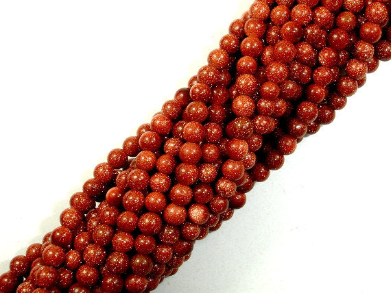 Goldstone Beads, Round, 4mm-BeadBasic