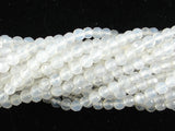 White Agate Beads, Faceted Round, 4mm-BeadBasic