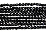 Black Onyx Beads, Faceted Round, 4mm-BeadBasic