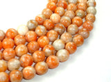 Orange Calcite Beads, Round, 10mm-BeadBasic