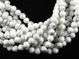 White Howlite Beads, Round, 6mm (6.3 mm), 15.5 Inch-BeadBasic