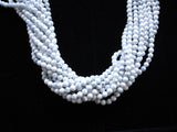 White Howlite Beads, Round, 4mm (4.7 mm), 15.5 Inch-BeadBasic