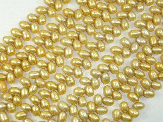 Fresh Water Pearl Beads, Gold, Top drilled, Dancing Beads-BeadBasic