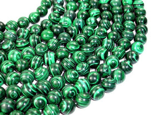 Malachite Beads - Synthetic, Round, 10mm-BeadBasic