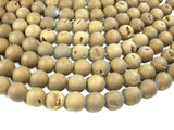 Druzy Agate Beads, Geode Beads, Matte Dark Golden Brown, 14mm-BeadBasic