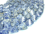 Blue Spot Jasper Beads, Twisted Rectangle-BeadBasic