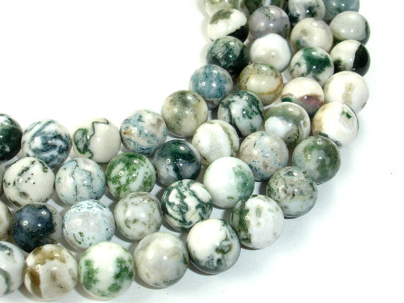 Tree Agate Beads, Round, 10mm-BeadBasic