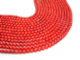 Red Bamboo Coral Beads, Round, 6mm-BeadBasic