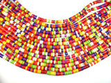 Howlite Beads, Multicolored, Heishi, 3 x 6mm-BeadBasic