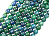 Azurite Malachite Beads, Round, 10mm, 15.5 Inch-BeadBasic