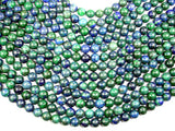 Azurite Malachite Beads, Round, 10mm, 15.5 Inch-BeadBasic
