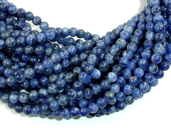 Sodalite Beads, 4mm Round Beads-BeadBasic