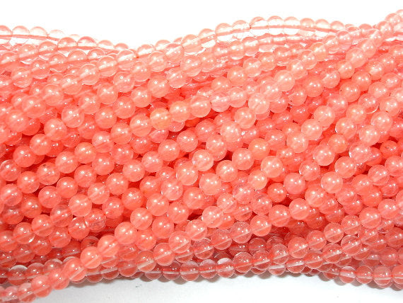 Cherry Quartz Beads, Round, 4mm-BeadBasic