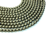Pyrite Beads, 8mm Round Beads-BeadBasic