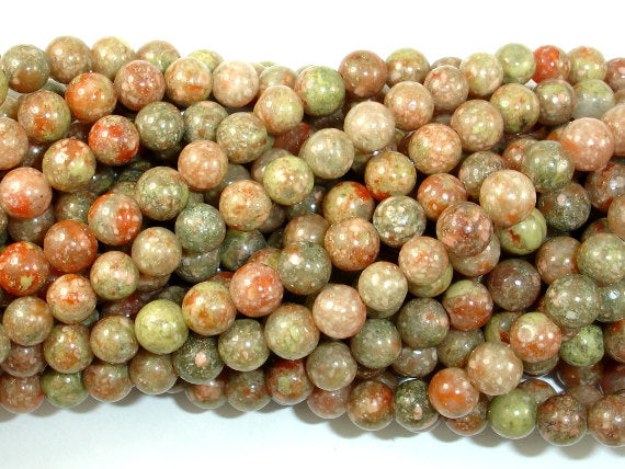 Chinese Unakite, Round beads, 6mm-BeadBasic