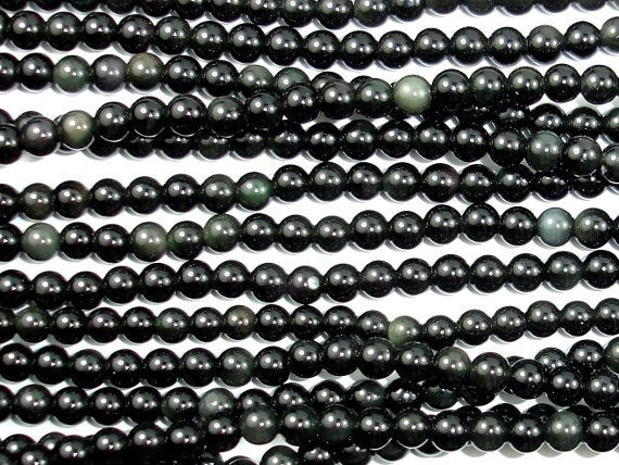 Rainbow Obsidian Beads, Round, 4mm-BeadBasic
