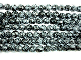 Snowflake Obsidian Beads, Faceted Round, 12mm-BeadBasic