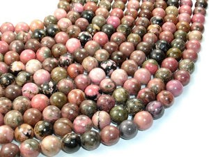 Rhodonite Beads, Round, 10mm (10.5 mm)-BeadBasic
