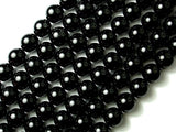 Black Tourmaline Beads, Round, 12mm-BeadBasic