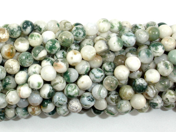 Tree Agate Beads, Round, 6mm-BeadBasic