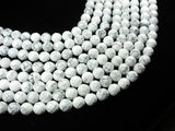 White Howlite Beads, Faceted Round, 12mm-BeadBasic