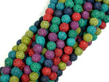 Lava Beads, Multicolored, Round, 6mm-BeadBasic