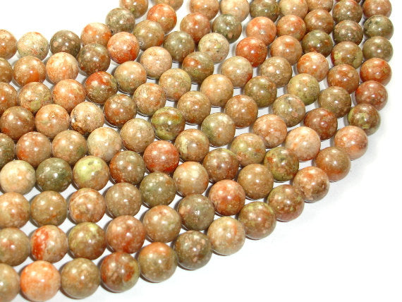 Chinese Unakite Beads, Round, 10mm-BeadBasic