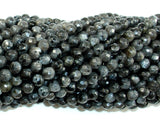 Black Labradorite Beads, Faceted Round, 4mm, 14.5 Inch-BeadBasic