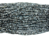 Black Labradorite Beads, Faceted Round, 4mm, 14.5 Inch-BeadBasic