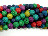 Lava Beads, Multicolored, Round, 8mm-BeadBasic