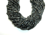 Black Labradorite Beads, Faceted Round, 4mm, 14.5 Inch-BeadBasic