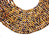Tiger Eye Beads, Faceted Round, 8mm-BeadBasic