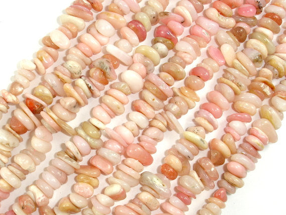 Pink Opal beads, Pebble Chips-BeadBasic
