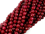 Ruby Jade Beads, Faceted Round, 6mm-BeadBasic