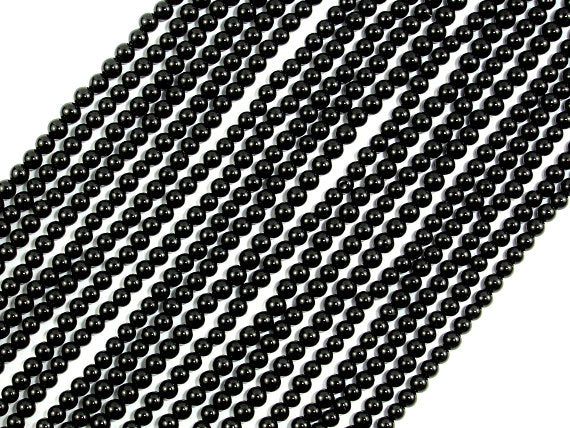 Black Onyx Beads, Round, 2mm-BeadBasic